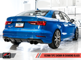 AWE: 2015-2020 Audi 8V S3 - Track Edition Exhaust (102mm Diamond Black Tips)