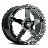 Weld: 18x12 Ventura 5 Beadlock Drag Gloss Black Wheel with Milled Spokes